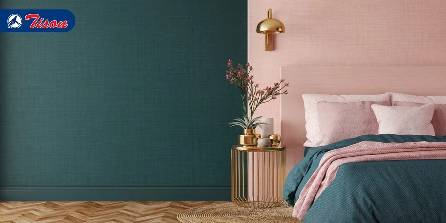 Phòng ngủ được sử dụng phương pháp Phối màu tương phản Complimentary